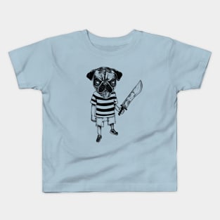 Pugsley the Pug Bowie Knife Kids T-Shirt